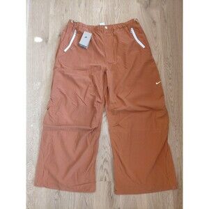 Nike Project FROG Pants Mens M and L Rust Brown Loose Fit Zip Pockets Parachute